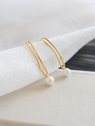 Sterling Silver minimalist style gold plated hollowed ear studs