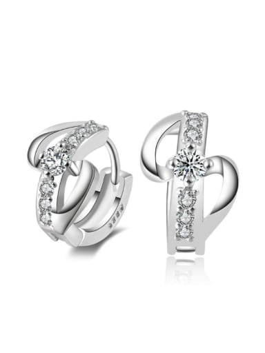 Western Style Women Fashion White Gold Plated Clip Earrings