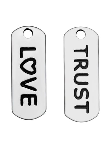 Stainless Steel With Personality Irregular With words Charms