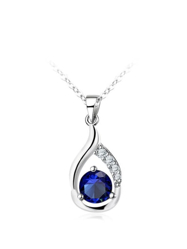 Delicate Blue Glass Bead Women Necklace