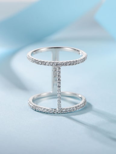 Double Layer Zircon Stacking Ring