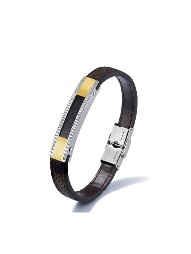 Simple Personalized Carbon Fiber Artificial Leather Bracelet