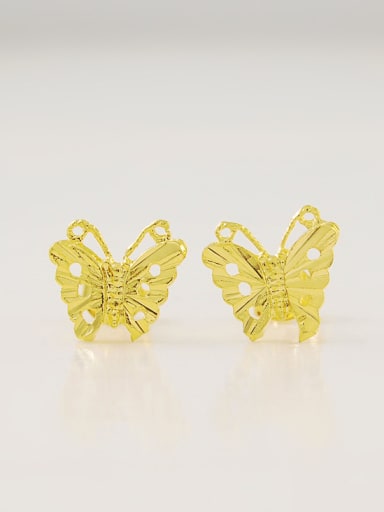 Fashion 24K Gold Plated Butterfly Shaped Stud Earrings