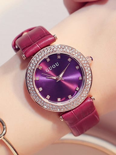 custom 2018 GUOU Brand Simple Rhinestones Women Watch