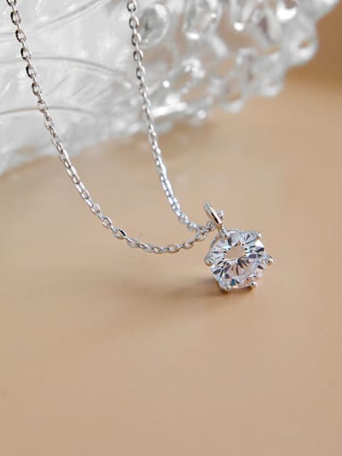 925 Sterling Silver With Platinum Plated Simplistic Necklaces