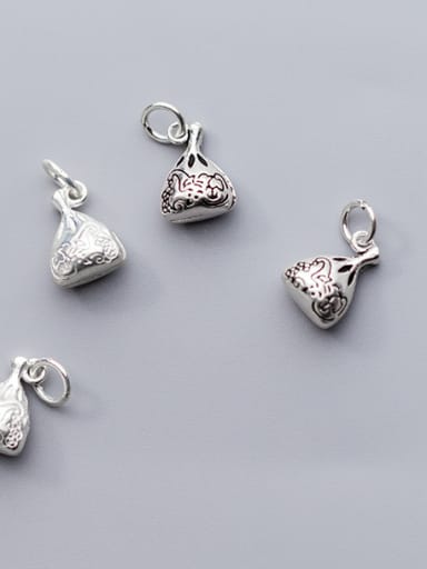 925 Sterling Silver With Silver Plated Ethnic Geometric Purse Charms