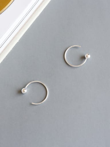 Sterling Silver simple geometric Bead Earrings