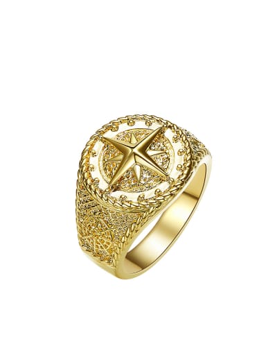 Exaggerated Fashion Gold Plated Men Ring