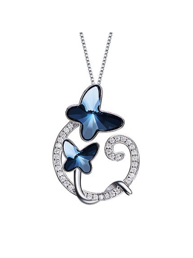 2018 2018 S925 Silver Butterfly Shaped Necklace