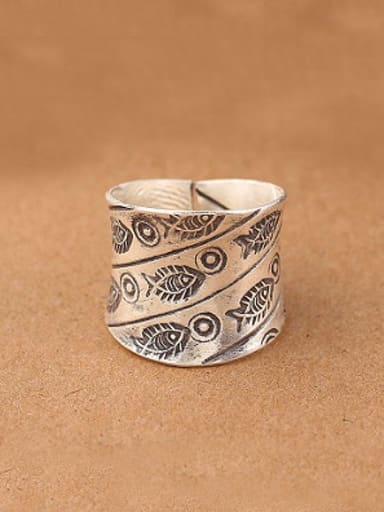Personalized Tiny Fishes Silver Ring