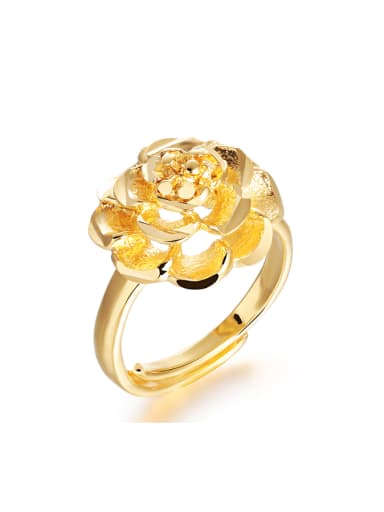 Rosary Flower Gold Plated Opening Ring