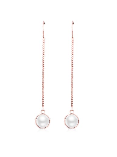Simple Style Women Tassel Pearl threader earring