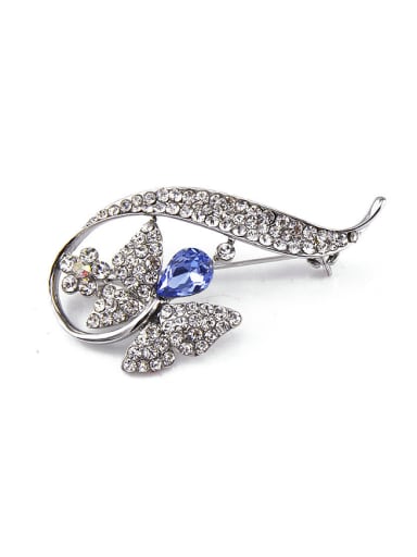 2018 Butterfly-shaped crystals Brooch