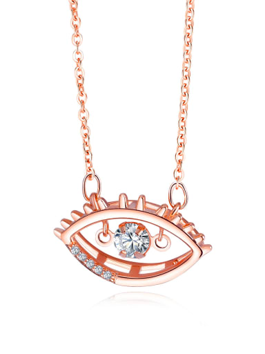 Copper With Rose Gold Plated Fashion Evil Eye Necklaces