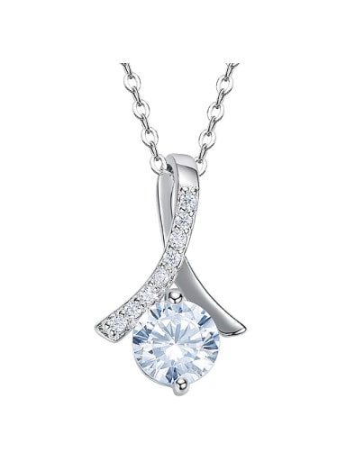 Fashion Shiny Cubic Zircon 925 Silver Necklace