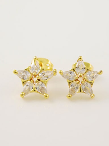 Women Shimmering Star Shaped Rhinestone Stud Earrings