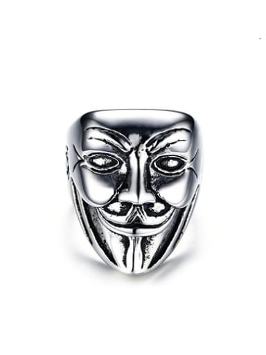 Men Personality Mask Shaped Stainless Steel Ring