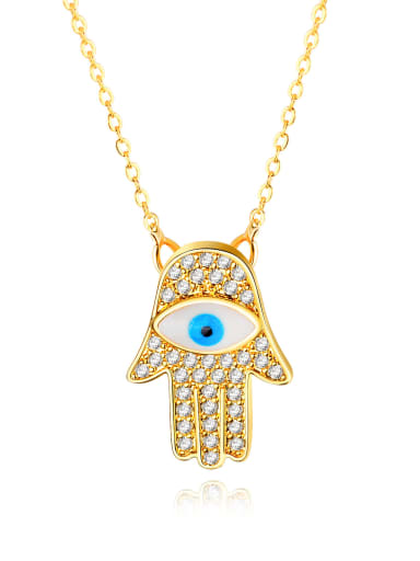 Copper With 18k Gold Plated Personality Evil Eye Necklaces