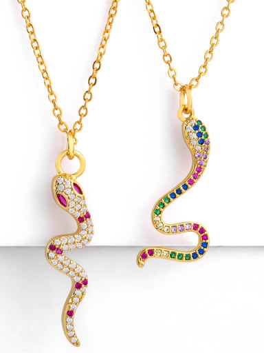 Copper With  Cubic Zirconia Personality Animal snake Necklaces