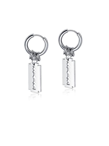 316L Surgical Steel With Platinum Plated Personality Geometric Clip On Earrings