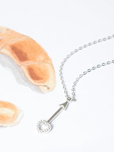 S925 Silver Heart -shape Zircons Necklace