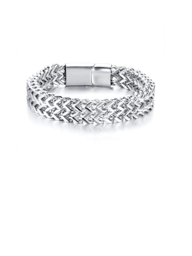 Stainless Steel With Platinum Plated Simplistic Chain Bracelets