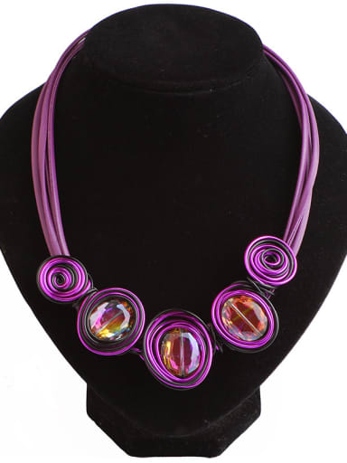 Fashion Exaggerated Handmade Winding-stones Alloy Necklace