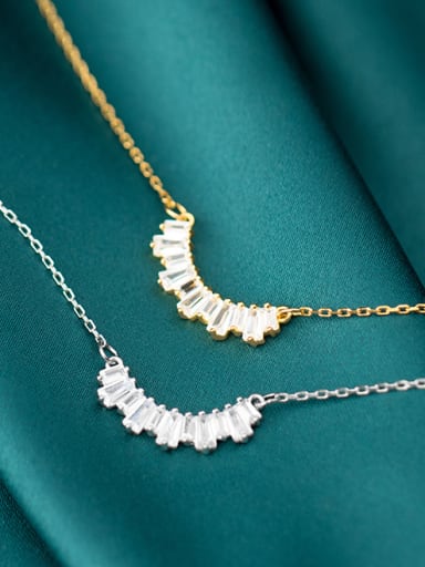 925 Sterling Silver With Gold Plated Simplistic Geometric Necklaces