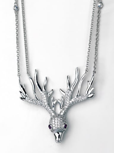 Creative Elk Personality micro-inlaid zircon necklace