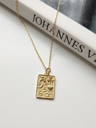 Sterling Silver geometric love Square  Necklace