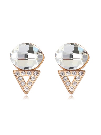 Personalized Oval austrian Crystals Alloy Stud Earrings