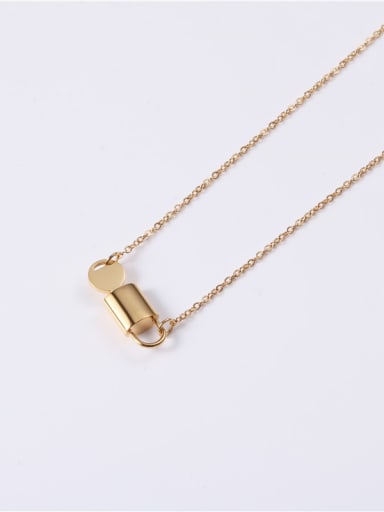 Titanium With Gold Plated Simplistic Locket Necklaces
