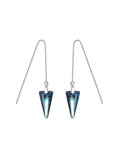 Simple Triangle austrian Crystal Women Line Earrings