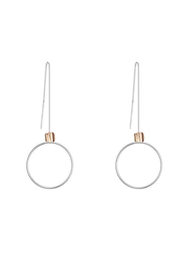 Simple austrian Crystals Round Alloy Line Earrings