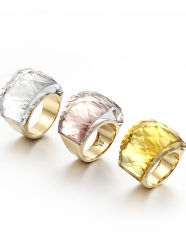 Stainless Steel With White Gold Plated Fashion Party Multistone Rings