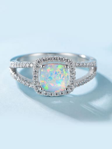 Square Opal Stone Ring