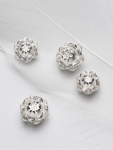 925 Sterling Silver With Silver Plated Fashion Flower Charms