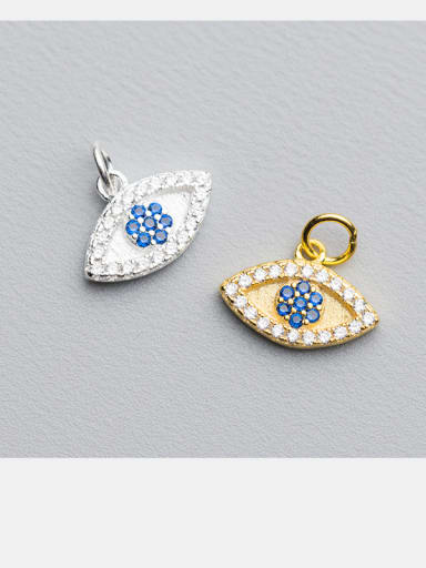 925 Sterling Silver With Silver Plated Micro-inlaid zirconium eyes Charms