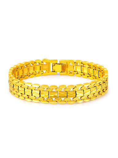 Elegant 24K Gold Plated Geometric Shaped Copper Bracelet