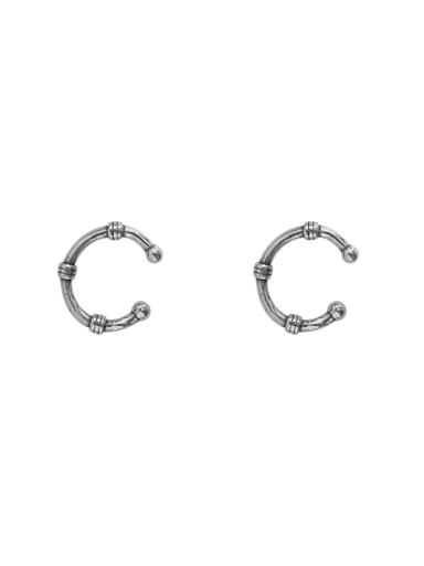 Simple Retro style Silver Clip On Earrings