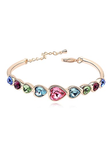 Fashion Heart shaped austrian Crystals Alloy Bracelet