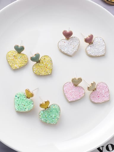 Alloy With Imitation Gold Plated Simplistic Heart Stud Earrings