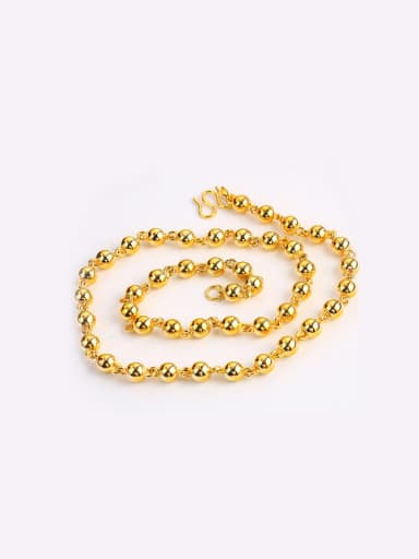 Copper Alloy Gold Plated Beads Men Necklace
