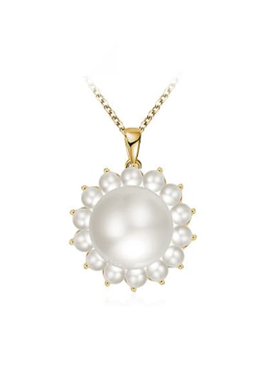 Exquisite Flower Shaped Artificial Pearl Necklace