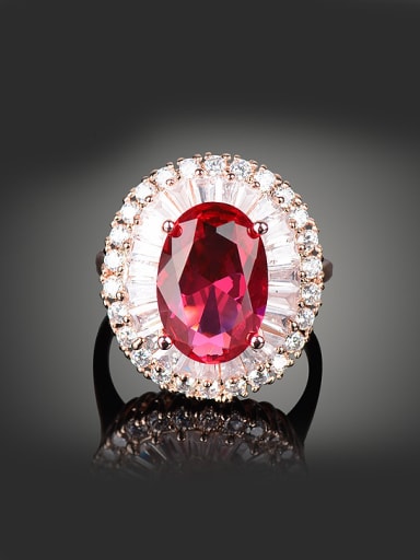 Fashion Ruby White Zirconias Copper Ring