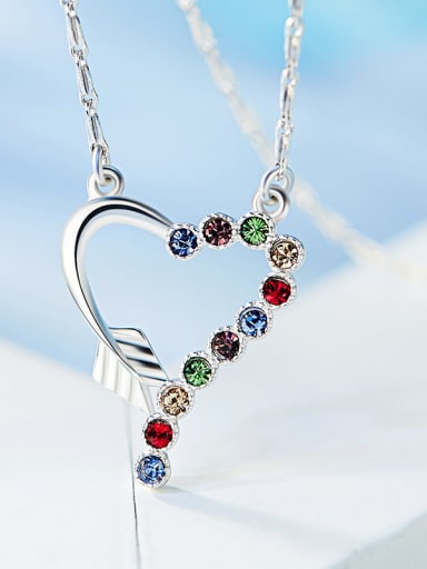 Heart-shaped Colorful Crystal Necklace