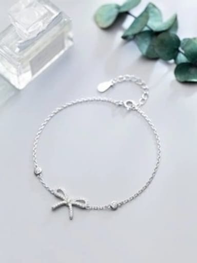 custom 925 Sterling Silver With Silver Plated Cute Bowknot Bracelets