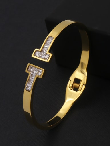custom Exquisite H Shaped Simple Style Opening Bangle