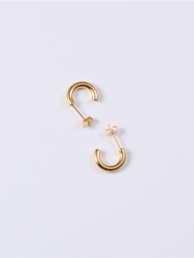 Titanium With Gold Plated Simplistic Geometric Stud Earrings