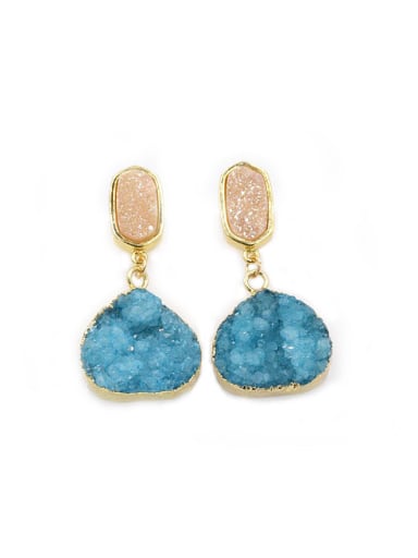 Fashion Peach-shaped Natural Blue Crystal Earrings